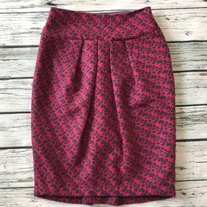 Eva Franco High-Waisted Pleated Pencil Skirt